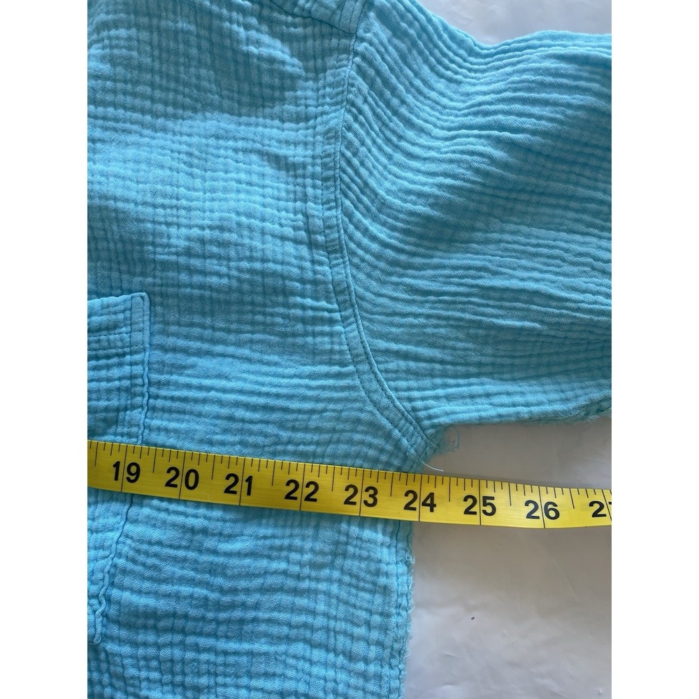Aerie Pool To Party Shirt Gauze Small Blue Coastal Beach Vacation Boho Summer - Picture 6 of 9